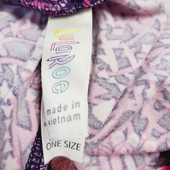 LuLaRoe Leggings‎ Pink Purple White Floral One Size OS - Picture 5 of 12